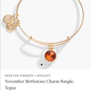 Alex & Ani November Birthstone Topaz Gold Bangle Bracelet